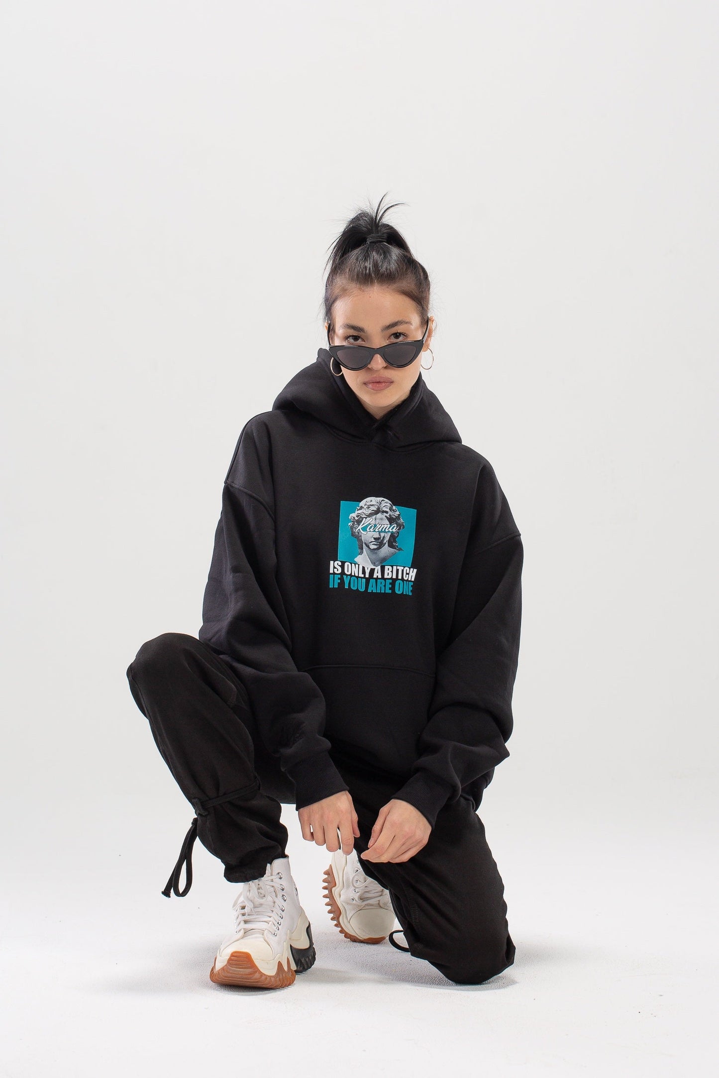 Karma oversized black hoodie