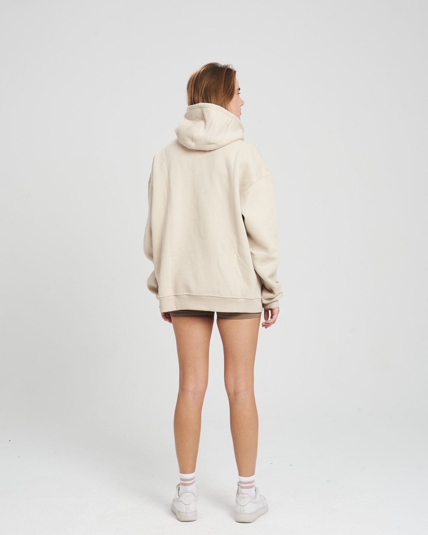 Beige oversized unisex hoodie