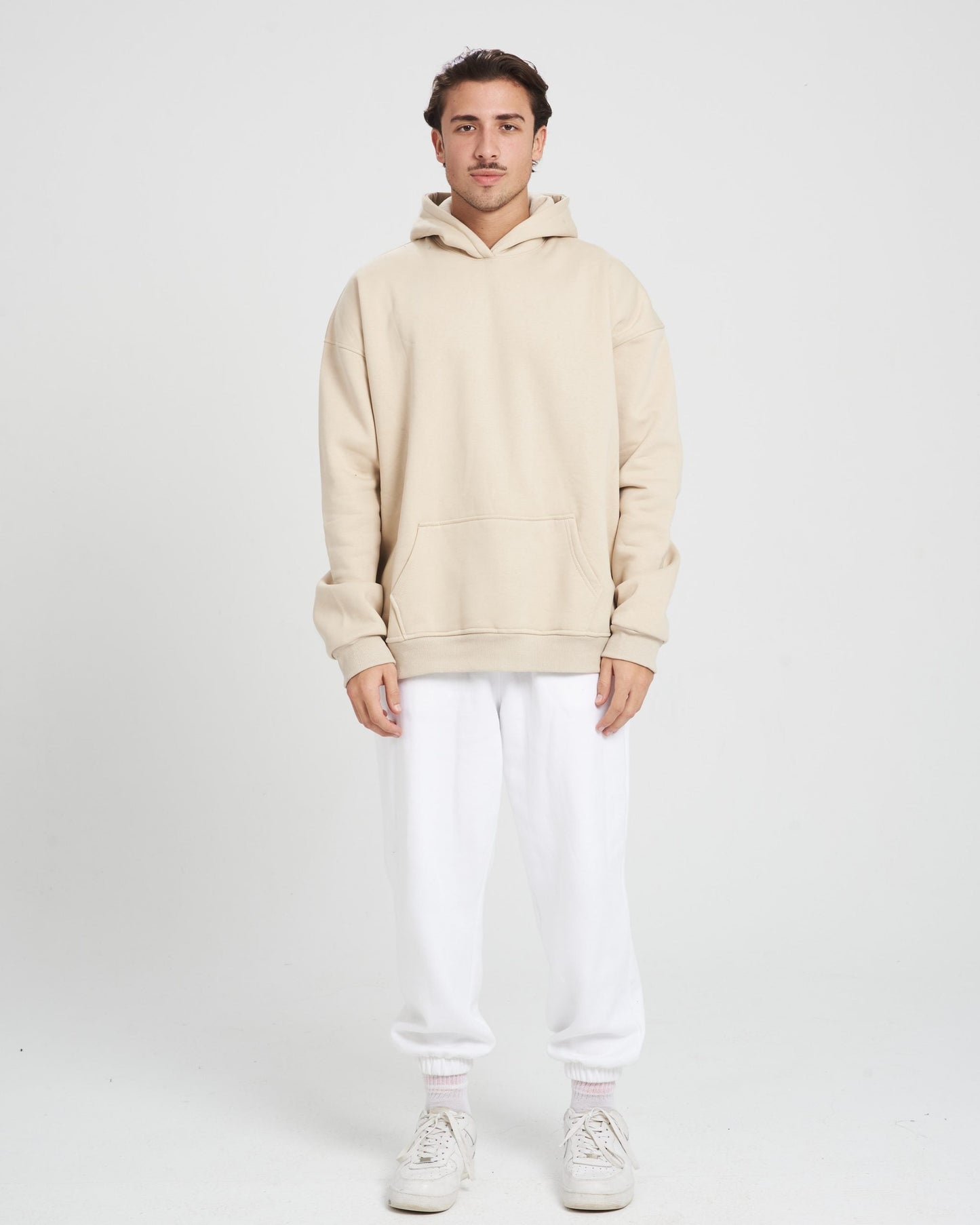 Beige oversized unisex hoodie