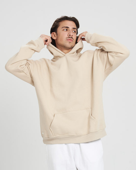 Beige oversized unisex hoodie