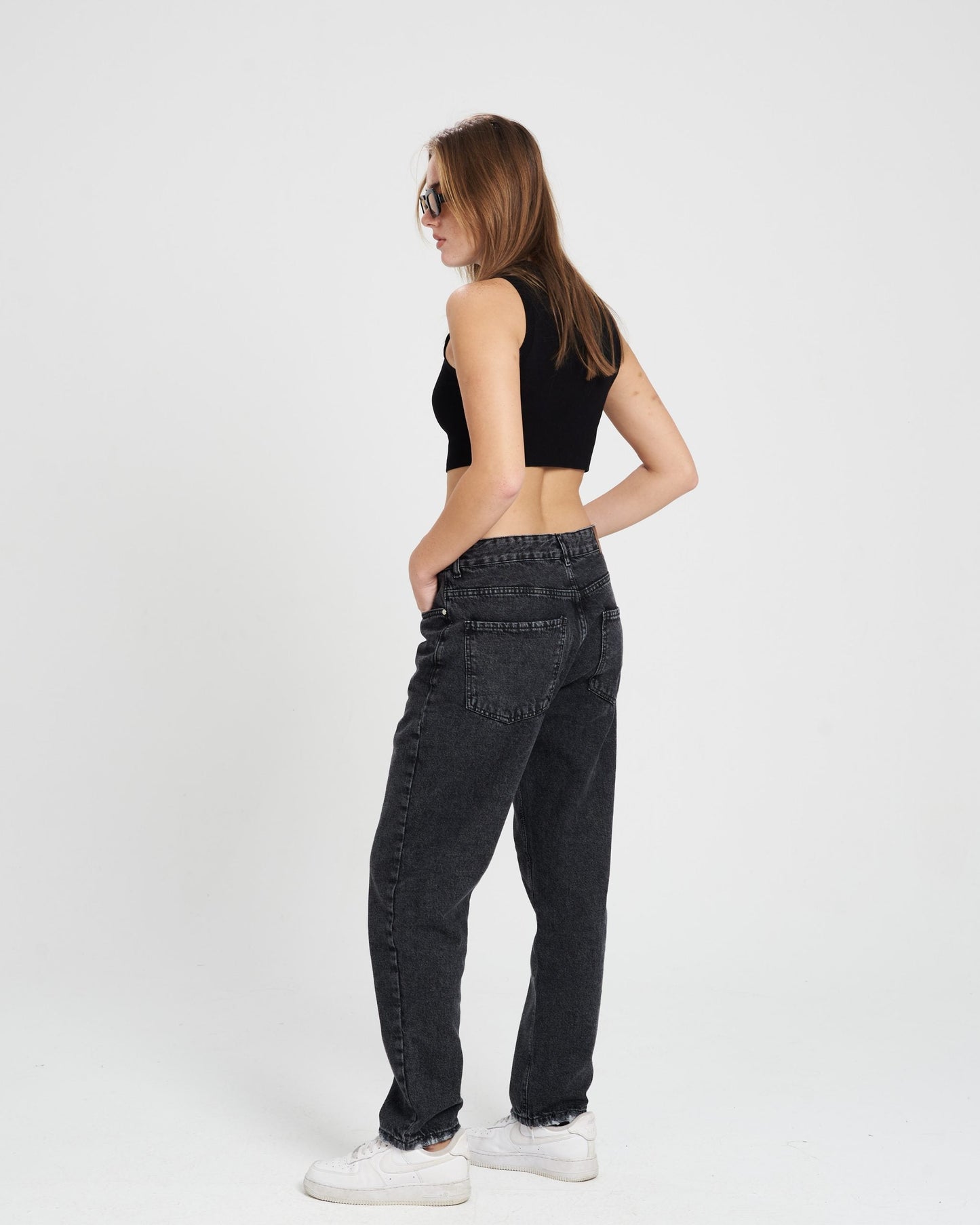 Washed Grey Unisex Wide Leg Jeans