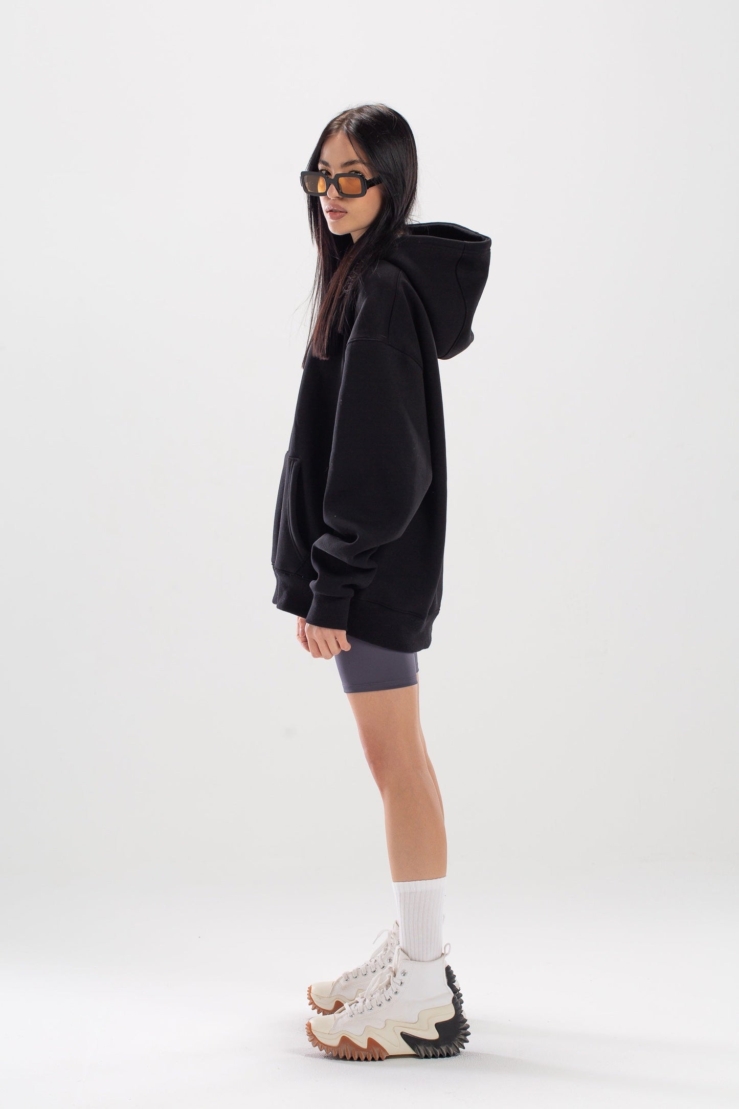 Moza lisa oversized black hoodie