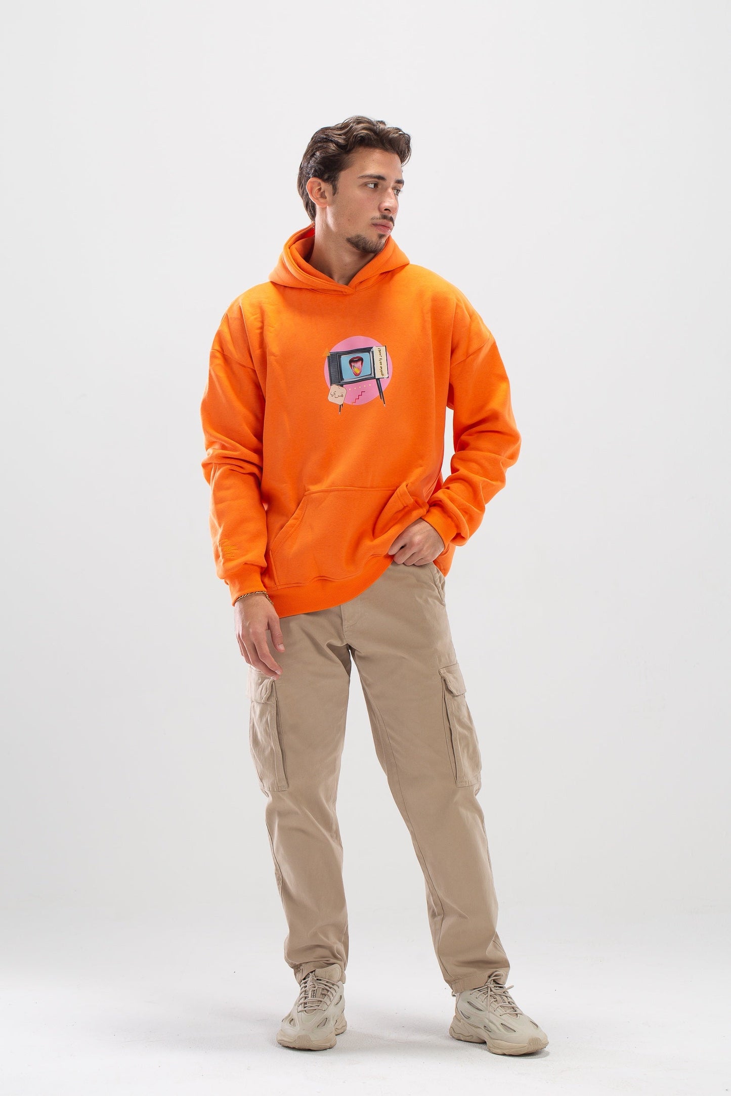 Shit talkers electric orange oversized hoodie